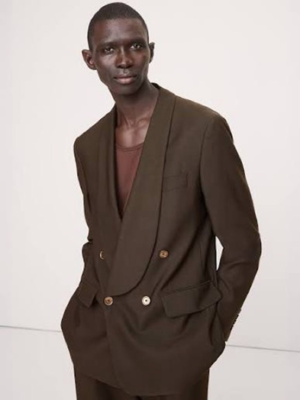BANANA REPUBLIC RELAXED ITALIAN BARATHEA TUXEDO JACKET